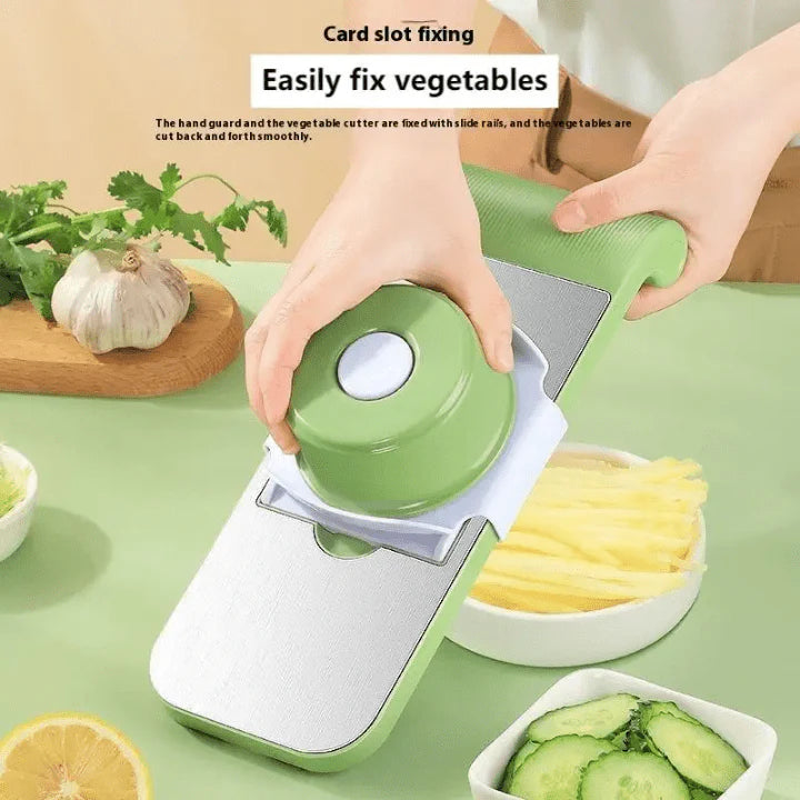 6-in-1 Multifunction Vegetable Slicer & Grater – Adjustable Stainless Steel Blades